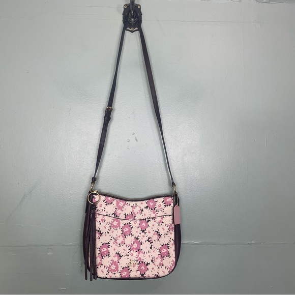 Coach Daisy Print Chaise 61 Crossbody Floral Pink White Purple L1979 89471 - Picture 2 of 14